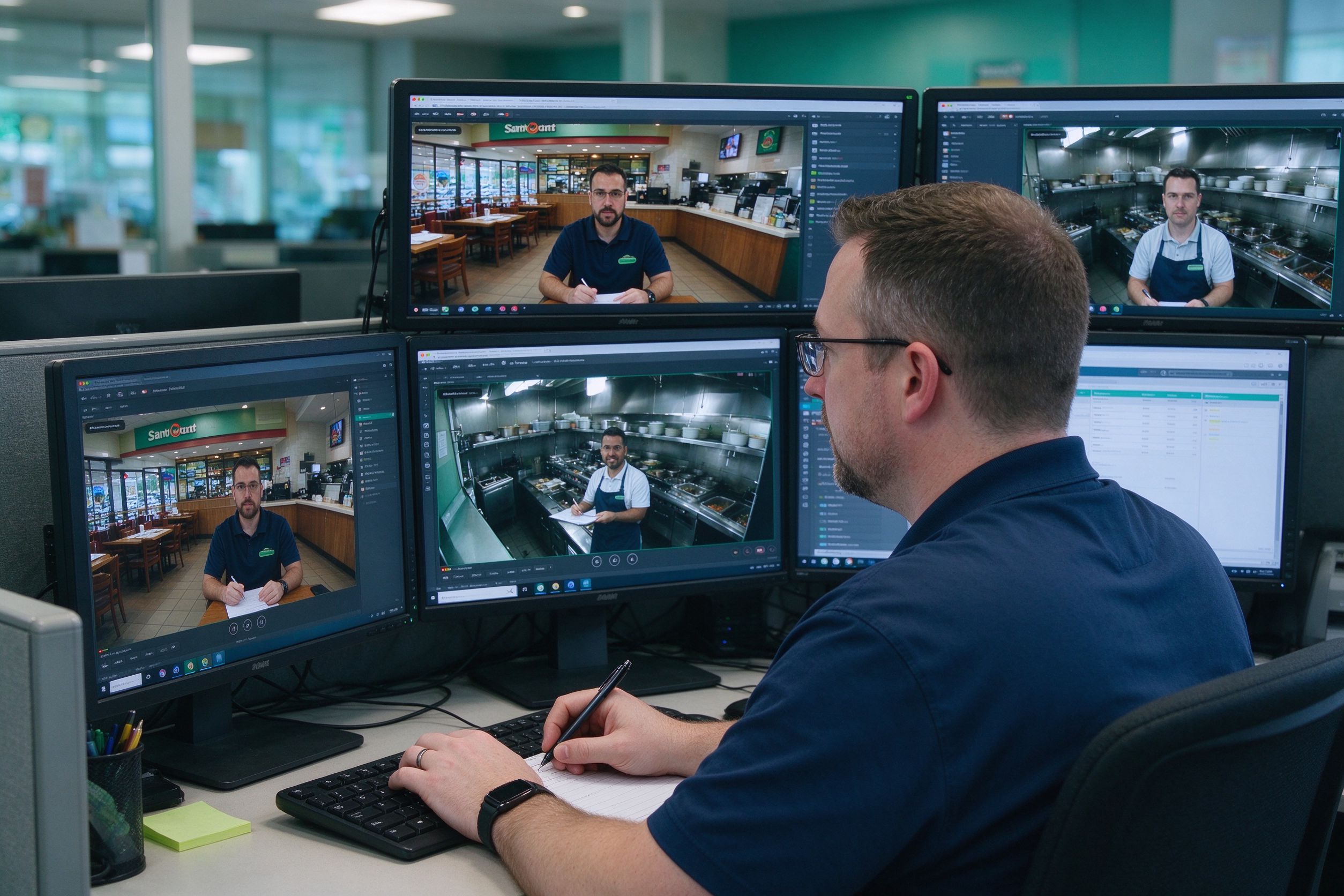 督导远程视频巡检多家门店